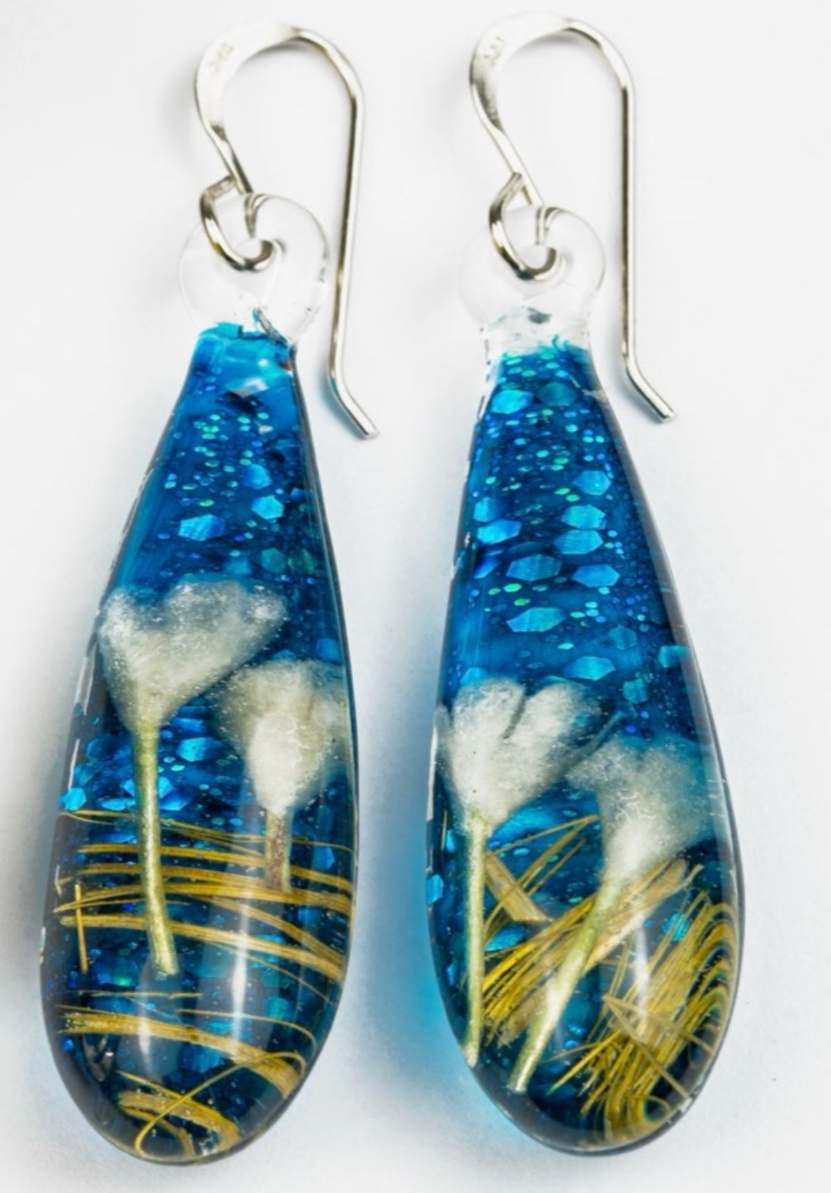 アクセサリー Organic motif Glass Earrings Dichroic Glass Earrings | Handcrafted Iridescent Earrings – The