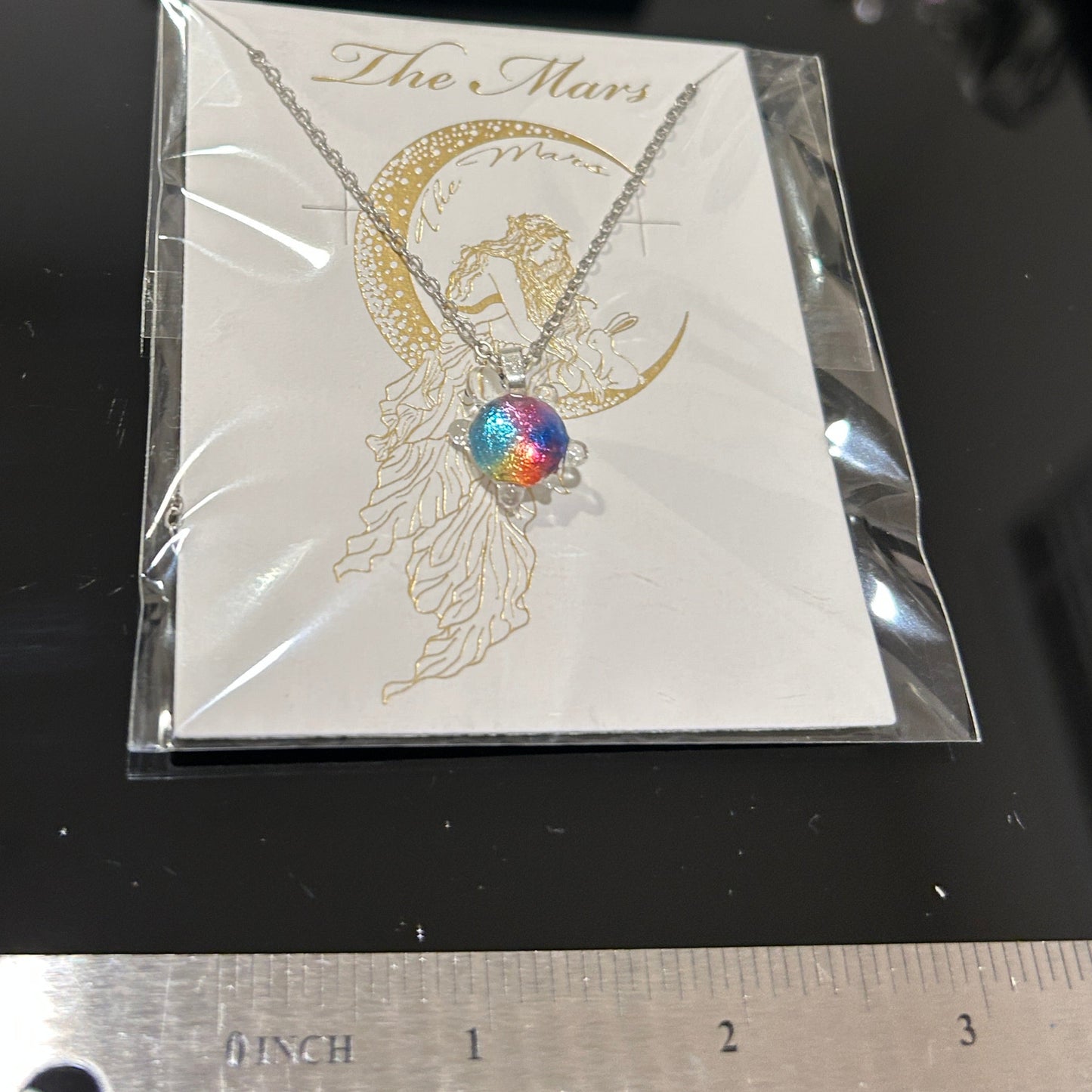 Rainbow Dichroic Glass Turtle Pendant - Handcrafted 1 Inch Wildlife Design | Mars Glass Artisan Collection
