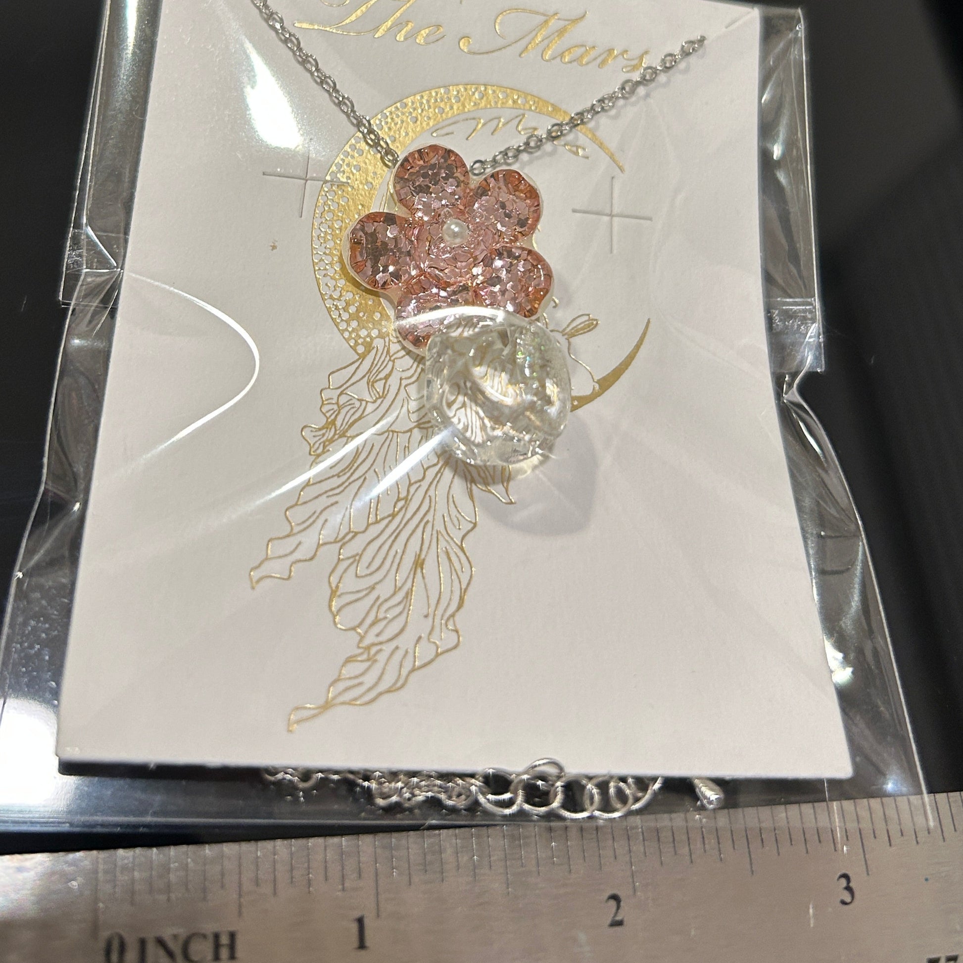 Rose Gold Dichroic Glass Crystal Pendant 2.5 Inch Handcrafted Mars Glass Artisan Collection Premium Luxury Jewelry